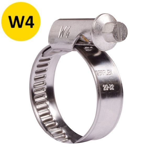 SERFLEX Fascetta Stringitubo Banda Piena N.12 in Acciaio INOX Aisi 304 (W4) - SERFLEX